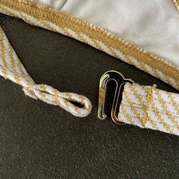 NWT Roxy white and gold bikini top size small - Picture 6 of 13